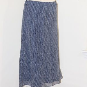 I.e. blue  silk skirt with dots
